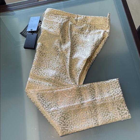 Squared 2 Gold Ankle Cropped Jeans with Metallic Sheen